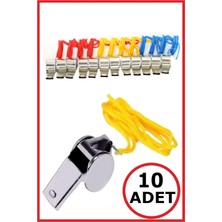 OEM Metal Düdük Renkli Ipli Deprem Düdüğü 10 Adet Beyaz