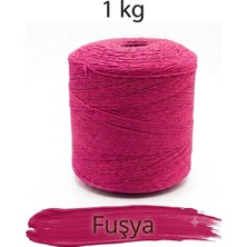 Bevella Macrame Cord 1 kg Pamuklu El Örgü Ipi Runner Ipi- Koton Ip- Punch Ipi- Motif Ipi Fuşya Rengi 1000 gr