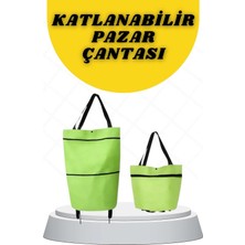 Akıllı Bayi Katlanabilir Tekerlekli Alışveriş Çantası Pratik ve Detaylı Pazar Arabası