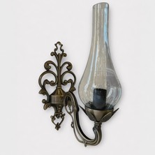OEM Vintage Gaz Lambası Tasarımlı Cam Aplik, E14 Duy, Antik Bronz