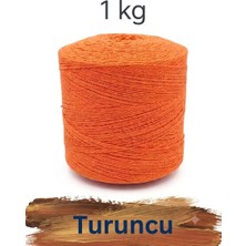 Bevella Macrame Cord 1 kg Pamuklu El Örgü Ipi Runner Ipi- Koton Ip- Punch Ipi- Motif Ipi Turuncu Rengi 1000 gr