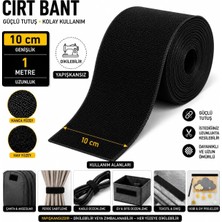 OEM Paşateks Siyah Cırt Bant 10 cm x 1 Metre – Yapışkansız Velcro Bant – Dikilebilir Kanca Hav Bant Seti