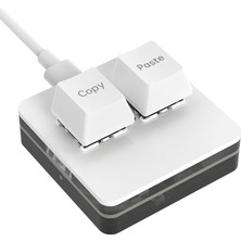 OEM 2 Tuşlu Makro Mekanik Klavye Programlanabilir Oyun-Muhasebe-Copy-Paste Tuş USB Renkli Işık Beyaz