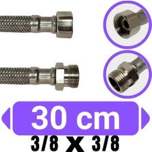 OEM 3/8x3/8 Nipelli Flex Hortum Bağlantı Flexi Dişi-Erkek Oynar Rakor : 3/8 x 3/8 (30 Cm)
