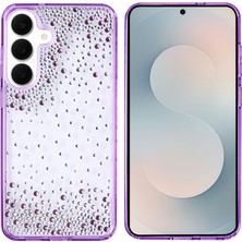 Sionel Galaxy S25 Fe Kılıf Kamera Yükseltili Simli Damla Taşlı Silikon Snel