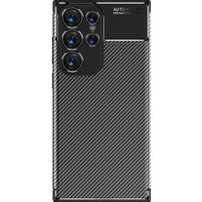 Sionel Galaxy S23 Ultra Kılıf Karbon Görünümlü Silikon Kamera Korumalı Üstün Koruma Snel