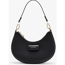 Lacoste Women's Casual Handbag Black 24*19*7 cm Ayarlanabilir Askılı Kadın Omuz Çantası Siyah