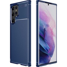 Ankayan Teknoloji Galaxy S22 Ultra Kılıf Karbon Görünümlü Silikon Kamera Korumalı Üstün Koruma Anky