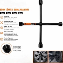 Lenox FRT004 Istavroz Tip 4'lü 17-19-21-23 mm Bijon Anahtarı Dörtkol Dört Başlıklı