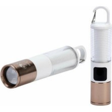 Dunai Store USB Şarjlı Kamp Feneri Çift Işık Kaynağı 500 Lümen Güç Ekranlı Taşınabilir LED Aydınla