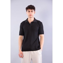 Mckanzie 10028 Polo Yaka Düğmeli Fitilli Triko T-shirt