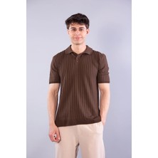 Mckanzie 10028 Polo Yaka Düğmeli Fitilli Triko T-shirt
