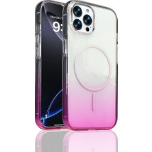 Sionel iPhone 14 Pro Max Kılıf Renk Geçişli Magsafe Şeffaf Kamera Yükseltili Silikon Snel