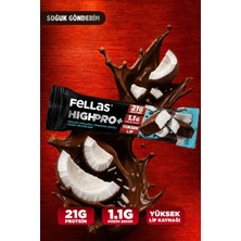 Fellas Çikolata Kaplı HighPro+ Protein Bar - Hindistan Cevizli (50 g) - 12 Adet