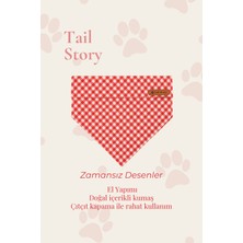 Tail Story Kedi-Köpek Fuları, Hafif Kumaş, El Yapımı, Tüm Irklar Için Ideal, Kırmızı Pötikareli Kedi/köpek Fuları