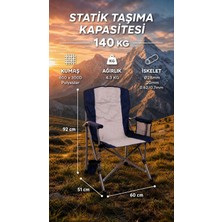 Begin Power Katlanır Kamp Sandalyesi 140 KG Taşıma Kapasiteli bardaklıklı taşınabilir Sandalye Lacivert