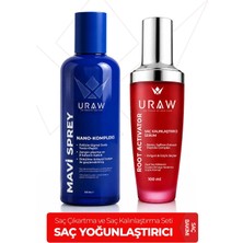 Uraw Mavi Sprey & Root Activator | Saç Çıkarma ve Saç Kalınlaştırma Tam Bakım Seti