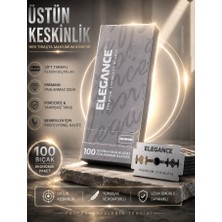 Elegance Premium Paslanmaz Çelik Çift Taraflı Jilet 100 Adet – Profesyonel Berber Jileti