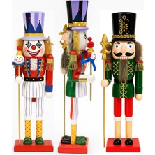 BeySüS Yılbaşı Çift Taraflı Joker & Asker Ahşap Fındıkkıran 38 cm