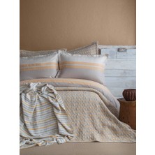 Apricitas Home Çift Kişilik Pisagor Bej Timeless Yatak Örtüsü Nevresim Prime Set