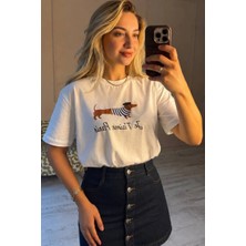 BeeYouStudio Baskılı Beyaz Pamuklu T-Shirt/ Je Taime Paris S