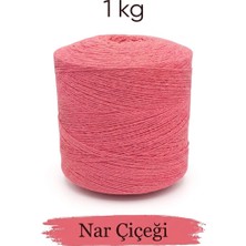Bevella Macrame Cord 1 kg Pamuklu El Örgü Ipi Runner Ipi- Koton Ip- Punch Ipi- Motif Ipi Nar Çiçeği Rengi 1000 gr