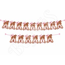 BeySüS Hoşgeldin Bebeğim Ayıcık Temalı Banner Pembe