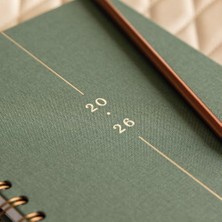 2026 A5 Spiralli Keten Haftalık Ajanda 12 Aylık - Yeşil