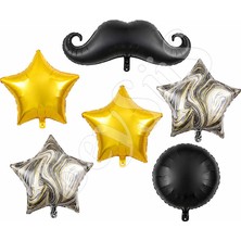 BeySüS Bıyık Temalı 6lı Folyo Balon Set