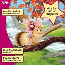 Schleich Bayala 70789 Uçan Peri Parıltılı Baykuş Oyun Seti - Büyüleyici Peri ve Baykuş Figürü, Fantezi Dolu Baykuş ve Elf Oyun Seti, 5 Yaşından Itibaren Figür Seti