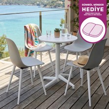 Vilinze Tilia Plastik Bahçe Balkon Bistro Seti Katlanır Masa 60*60 cm (1+4 Set)