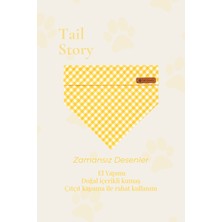 Tail Story Kedi-Köpek Fuları,hafif Kumaş,el Yapımı,tüm Irklar Için Ideal,sarı Pötili Kareli Kedi/ Köpek Fuları
