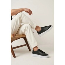 Ziya, Erkek Hakiki Deri Sneaker 161423Z515 Siyah
