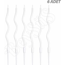 BeySüS Kıvrımlı 6lı Mum Beyaz