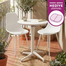 Vilinze Tilia Plastik Bahçe Balkon Bistro Seti Katlanır Masa 60*60 cm