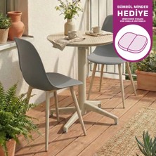 Vilinze Tilia Plastik Bahçe Balkon Bistro Seti Katlanır Masa 60*60 cm