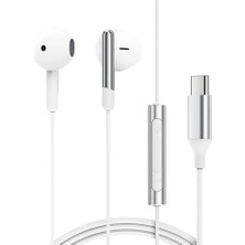 Acefast Usb-C Kablolu Mikrofonlu Kulaklık Uzaktan Kumandalı Type-C Kulaklık 1.2 Metre - Beyaz - L3