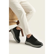 Ziya, Erkek Hakiki Deri Sneaker 161423Z521 Siyah