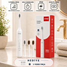 Mioji Oral B1 Şarj Edilebilir IPX8 5 Modlu Diş Fırçası Beyaz + (3 Yedek Başlık Hediye)