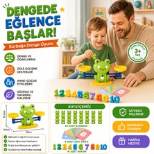Bbsky Montessori Matematik Dengesi Kurbağalı Terazi: 3 Yaş ve Üzeri Okul Öncesi Zeka Geliştirici Eğitici Oyuncak Seti - Sayı Sayma ve Işlem Oyunu