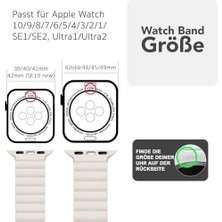 Nalıa Core Mıknatıslı Bileklik, Apple Watch Ultra/se/10/9/8/7/6/5/4/3/2/1 ile Uyumlu, Nefes Alan Silikon Halka, Oluklu Tasarım, 38/40/41/42 mm & 42/44/45/46/49 mm