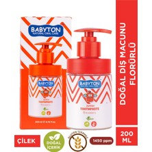 Babyton Doğal Çilek 6 Yaş ve Üzeri Florürlü Diş Macunu 200 ml
