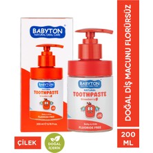 Babyton Doğal Çilek Florürsüz Diş Macunu  200 ml