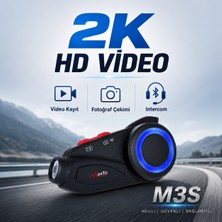 Ultratekno Maxto M3S 2k Hd 1440P Kameralı Intercom Motosiklet Kask Kamerası
