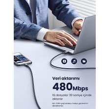 100W USB C Kablosu Pd3.0 Hızlı Şarj Kablosu Pps 15 Pro Max MacBook Pro M2 MacBook Air M2 Galaxy S25 Ultra ile Uyumludur. (3m)
