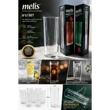 Melis Plastik Kristal Mika Şeffaf rakı ve Içecek bardağı 6'lı