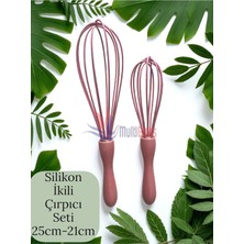 2'li Silikon Çırpıcı Seti, 25CM-21CM, Somon