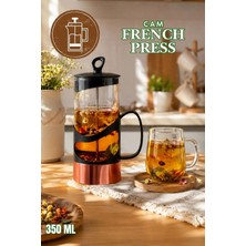 Herevin French Press Süzgeçli Çay Kahve Kupası 350 ml Bakır Renk
