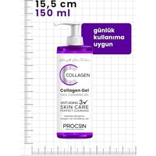 Gözenek Sıkılaştırıcı Kolajen Yüz Temizleme Jeli, Derinlemesine Temizlik & Cilt Sıkılaştırıcı, Günlük Kullanım, 150 ml