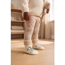 Bony Socks Bebek Zebra Desenli Havlu Soket Çorap Ekru Mix